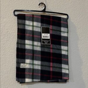 Scarf - Black, White, Red, Green Plaid